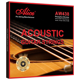 A407K Acoustic Guitar String Set, Stainless Steel Plain String, Copper Alloy Winding, (85/15 Bronze Color) Anti-Rust Coating